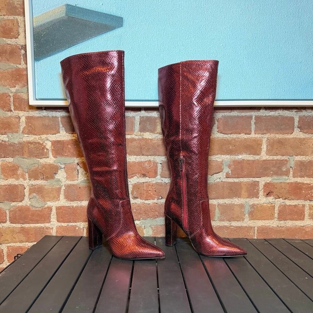 Mark Fischer Snakeskin Heeled Tall Boot